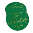 thumbnail image 1 of Inkdotpot 100 Pack Real Gold Foil Paper Tags Thank You For Celebrating With Me Birthday Favor Hang Tags, 1 of 6