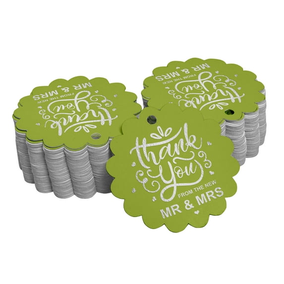 Inkdotpot 100 Pack Real Silver Foil Paper Tags Thank You From The New Wedding Favor Hang Tags