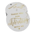 thumbnail image 1 of Inkdotpot 100 Pack Thank You For Celebrating With Me Birthday Favor Paper Tags Craft Real Gold Foil Hang Tags, 1 of 6