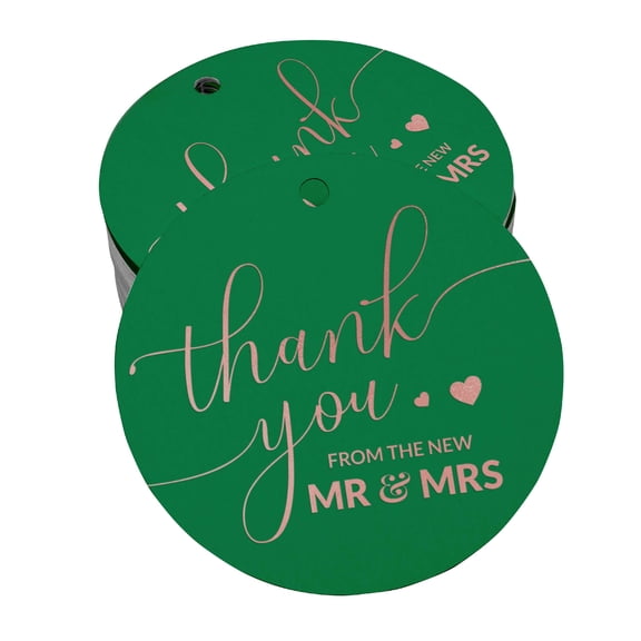 Inkdotpot 100 Pack Thank You From The New Wedding Favor Paper Tags Craft Real Rose Gold Foil Hang Tags