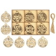 thumbnail image 1 of Inkdotpot 18pcs Wooden Christmas Ornaments, Unfinished Wooden Laser Cutouts Baubles Shaped Embellishments Hanging Ornament for Christmas Decorations- Tree Decor- Kids Crafts DIY, 1 of 9