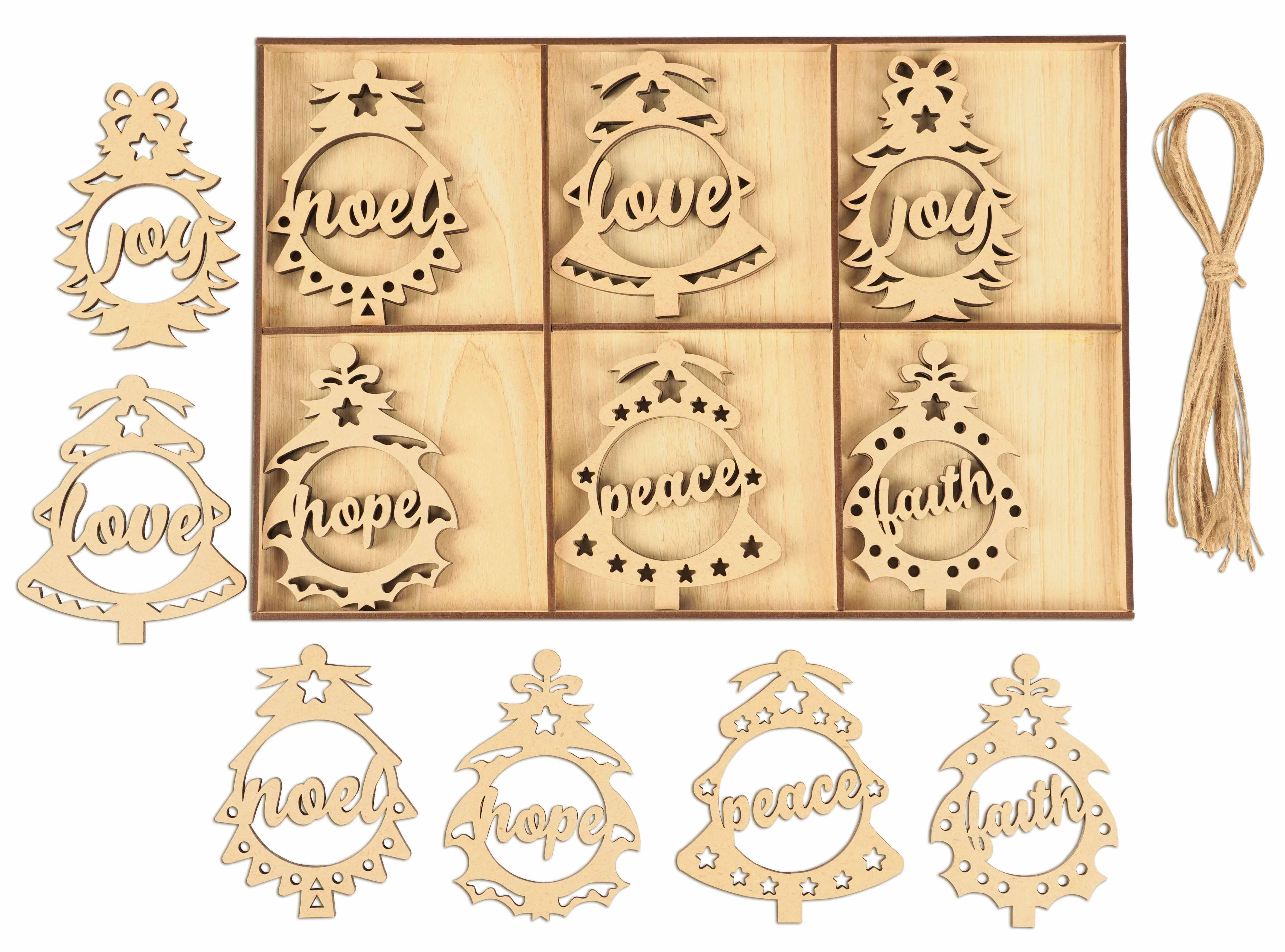 40-Pack Unfinished Wood Christmas Truck Ornaments – 3.5 Inch, Predrilled, With Jute Twine For DIY Crafting