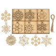 thumbnail image 1 of Inkdotpot 18pcs Wooden Christmas Ornaments, Unfinished Wooden Laser Cutouts Snowflakes Shaped Embellishments Hanging Ornament for Christmas Decorations- Tree Decor- Kids Crafts DIY, 1 of 9