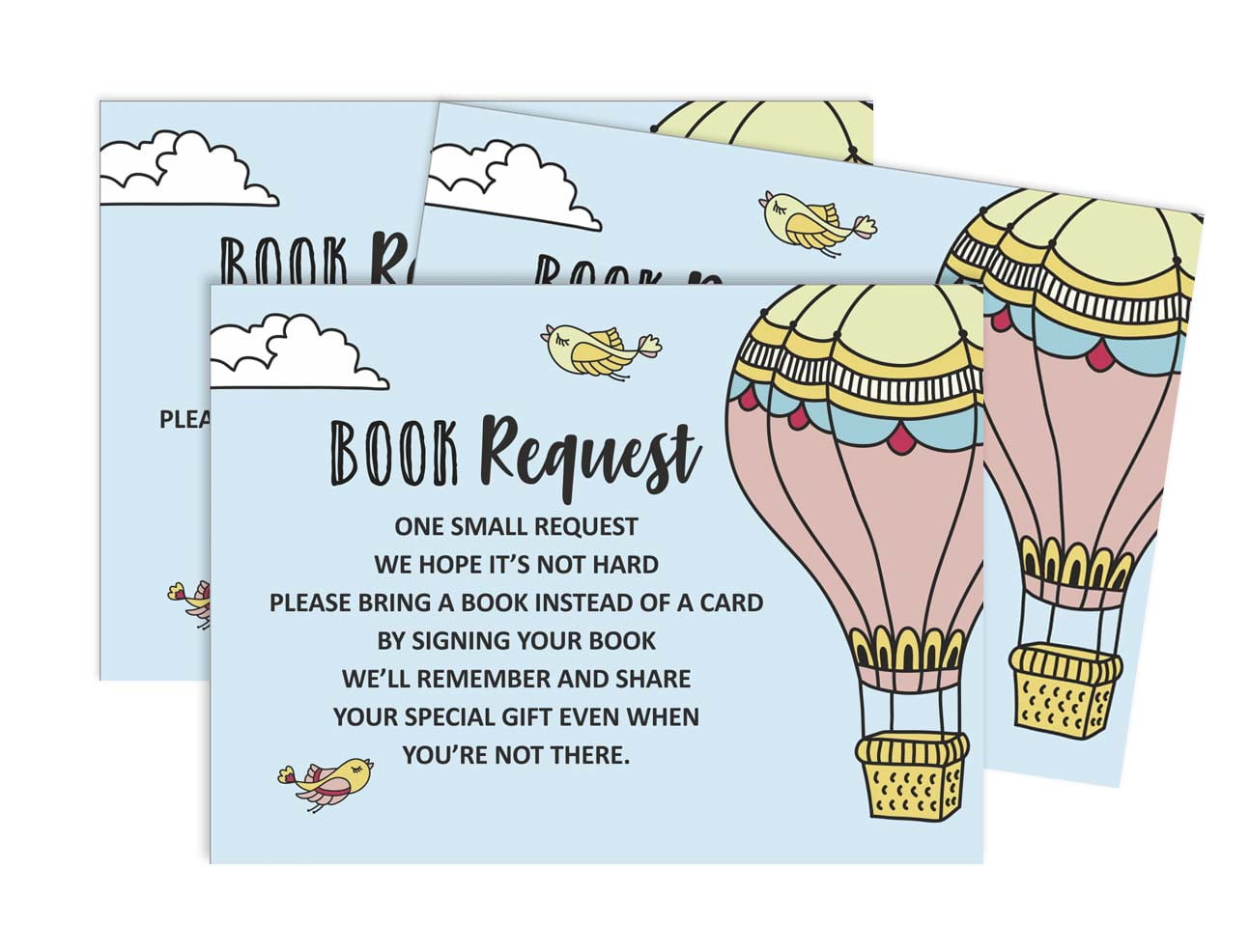 Inkdotpot 30 Books For Baby Shower Request Cards Bring A Book Instead Of A Card Gender Neutral Up Up & Away Baby On The WayBaby Shower Invitations Inserts Games