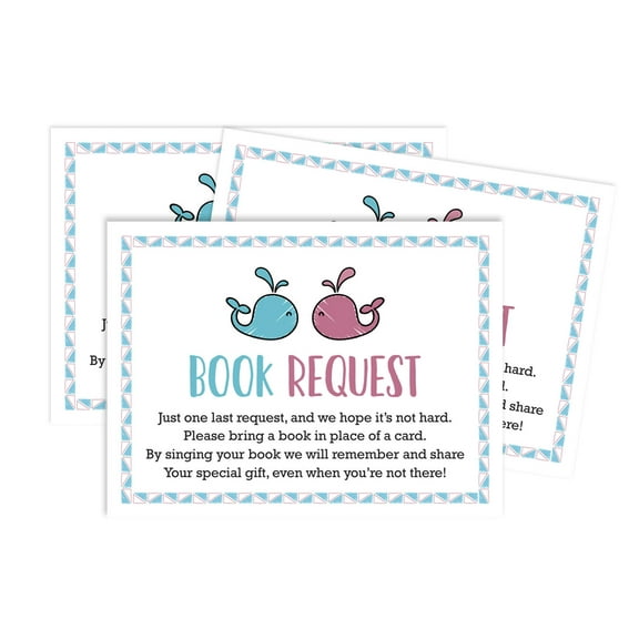 Inkdotpot 30 Books For Baby Shower Request Cards Bring A Book Instead Of A Card Gender Reveal Its a Boy Its a Girl Baby Shower Invitations Inserts Games