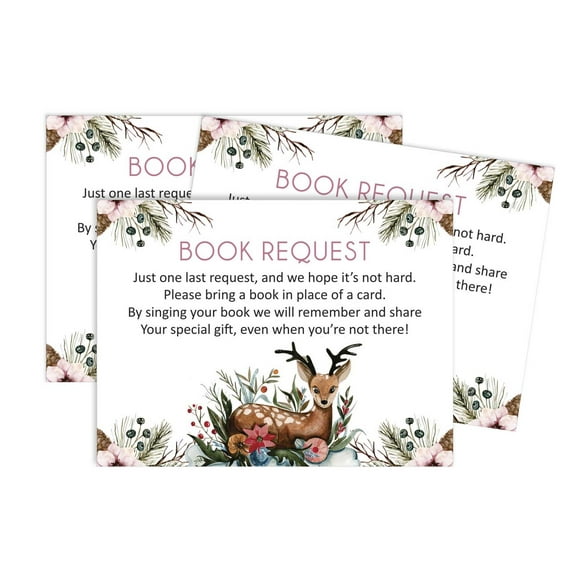 Inkdotpot 30 Books For Baby Shower Request Cards-Bring A Book Instead Of A Card-AnimalsBaby Shower Invitations Inserts Games