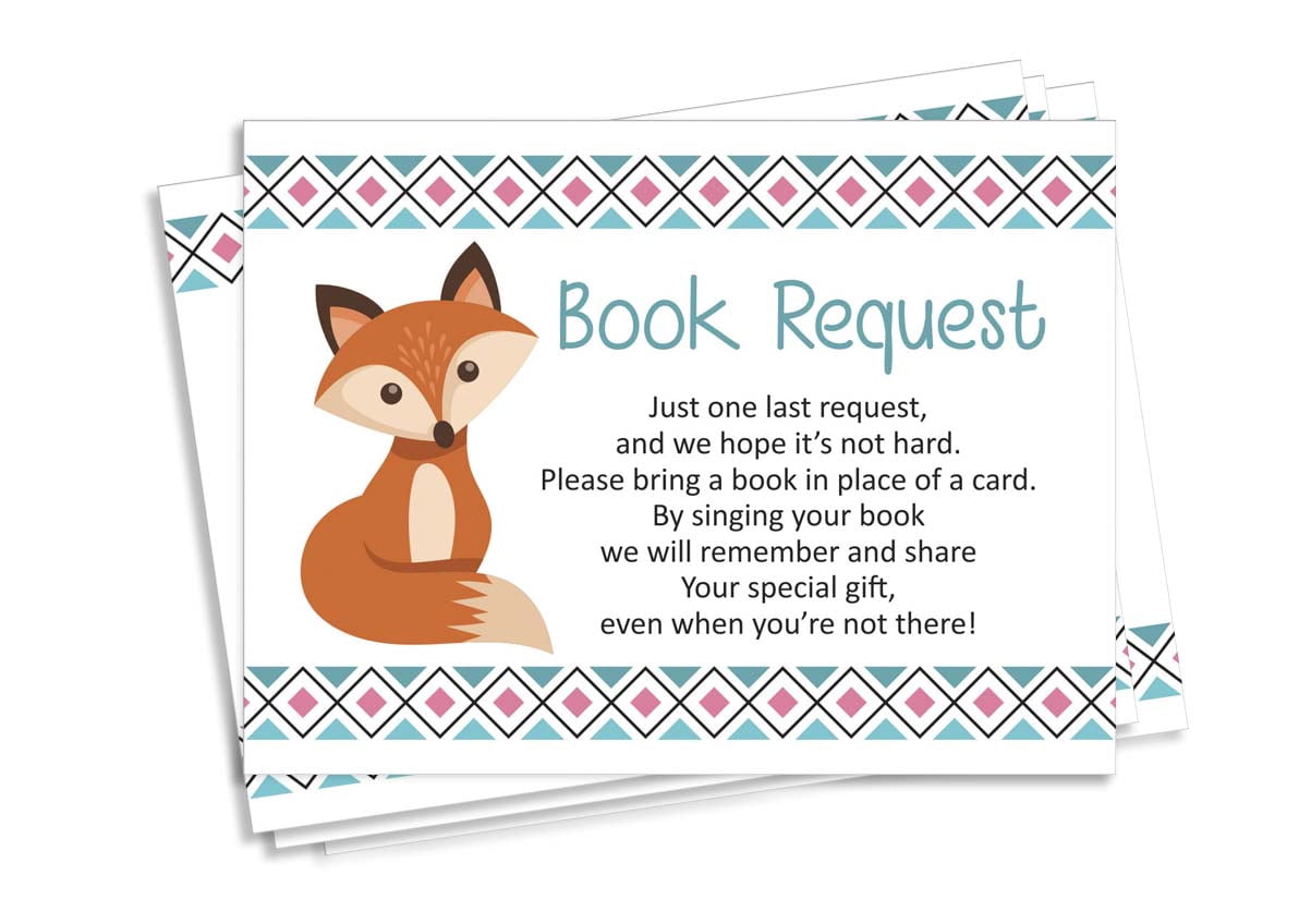 Inkdotpot 30 Books For Baby Shower Request Cards Bring A Book Instead Of A Card Jungle Animals Baby Shower Invitations Inserts Games