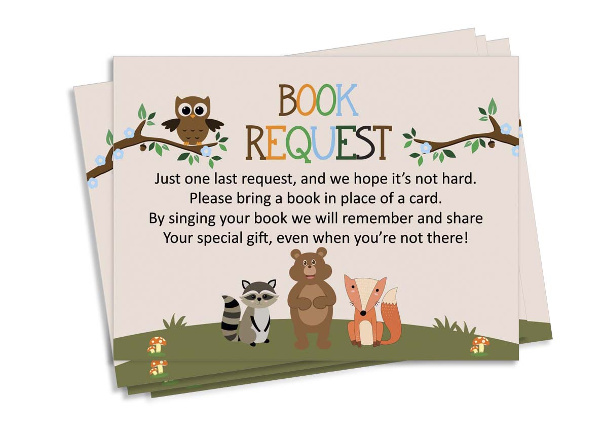 Inkdotpot 30 Books For Baby Shower Request Cards Bring A Book Instead Of A Card Jungle Animals Gender Neutral Baby Shower Invitations Inserts Games