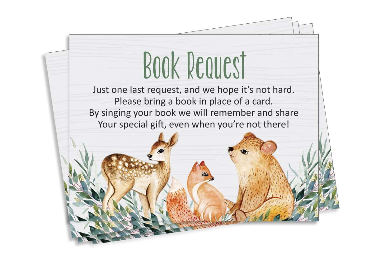 Inkdotpot 30 Books For Baby Shower Request Cards Bring A Book Instead Of A Card Jungle Animals Gender Neutral Baby Shower Invitations Inserts Games