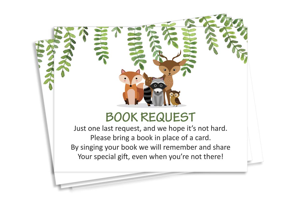 Inkdotpot 30 Books For Baby Shower Request Cards Bring A Book Instead Of A Card Jungle Animals Gender Neutral Baby Shower Invitations Inserts Games