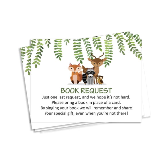 Inkdotpot 30 Books For Baby Shower Request Cards Bring A Book Instead Of A Card Jungle Animals Gender Neutral Baby Shower Invitations Inserts Games