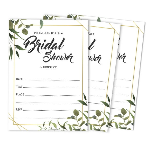 Inkdotpot 30 Bridal Shower InvitationsGreeneryWedding Fill-In Style Invites Blank Invites
