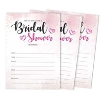 Inkdotpot 30 Bridal Shower InvitationsWatercolor splashWedding Fill-In Style Invites Blank Invites