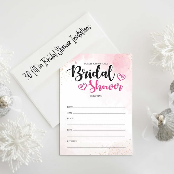 Inkdotpot 30 Bridal Shower InvitationsWedding Fill-In Style Invites Calligraphy Blank Invites