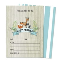 Inkdotpot 30 Fill In StyleBaby Shower Invitation Cards-Animals-Gender Neutral-Blank Invites