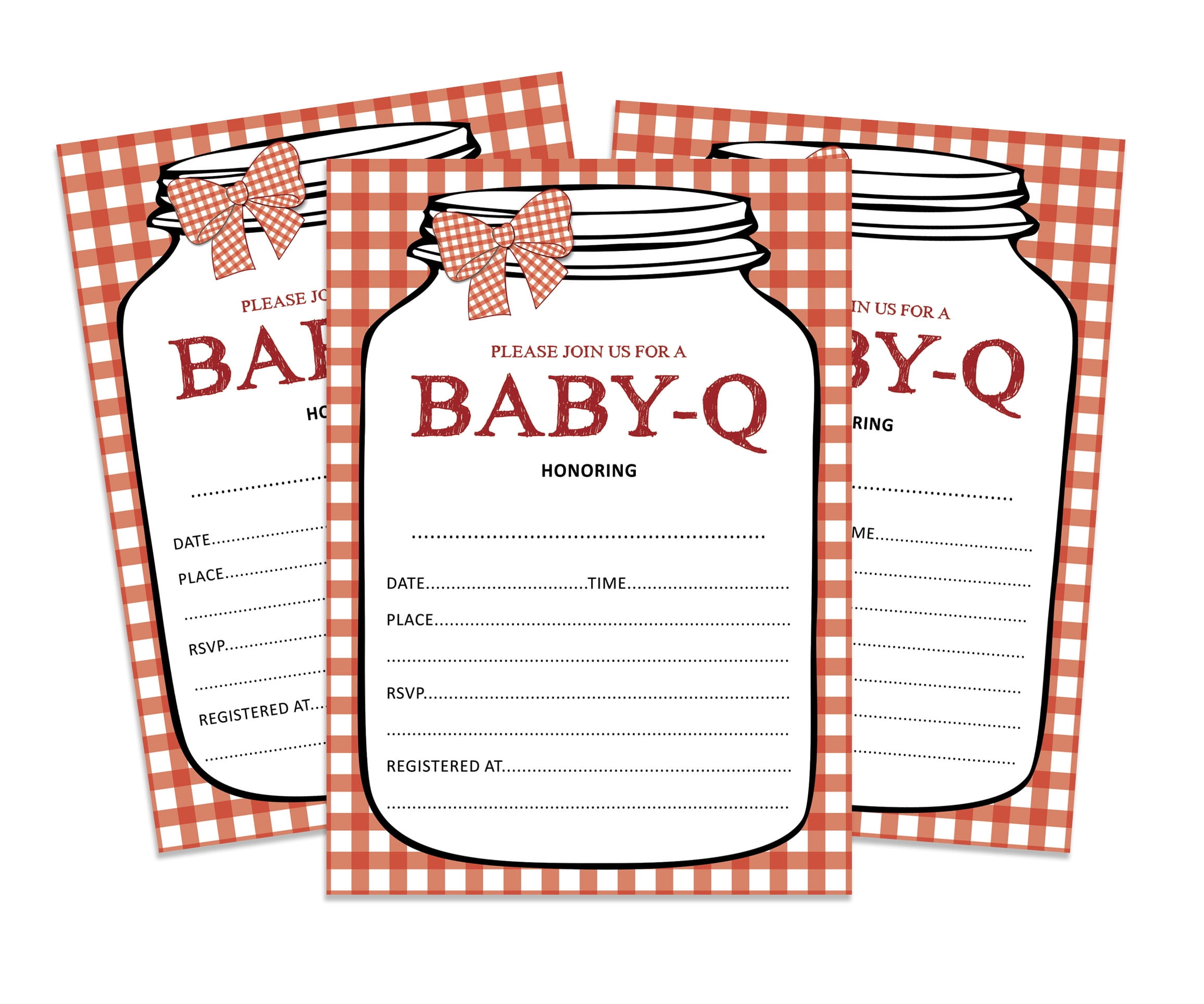 Inkdotpot 30 Fill In StyleBaby Shower Invitation Cards BBQ Gender Neutral Blank Invites