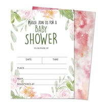 Inkdotpot 30 Fill In StyleBaby Shower Invitation Cards Floral Gender Neutral Blank Invites
