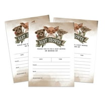 Inkdotpot 30 Fill In StyleBaby Shower Invitation Cards Fox Jungle Animals Blank Invites