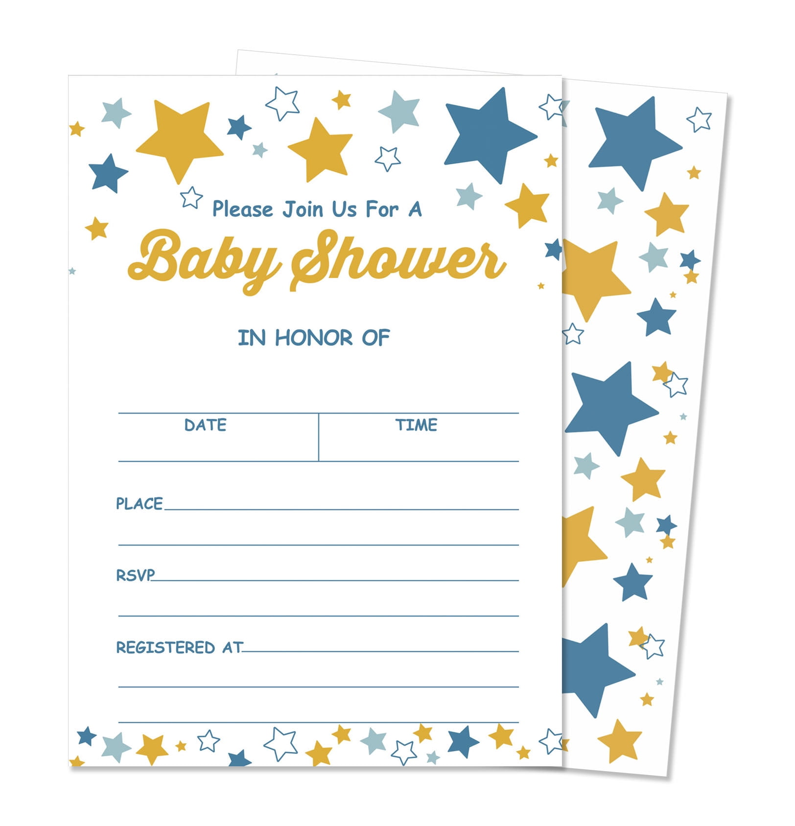 Inkdotpot 30 Fill In StyleBaby Shower Invitation Cards Gender Neutral Twinkle Twinkle Little Star Blank Invites