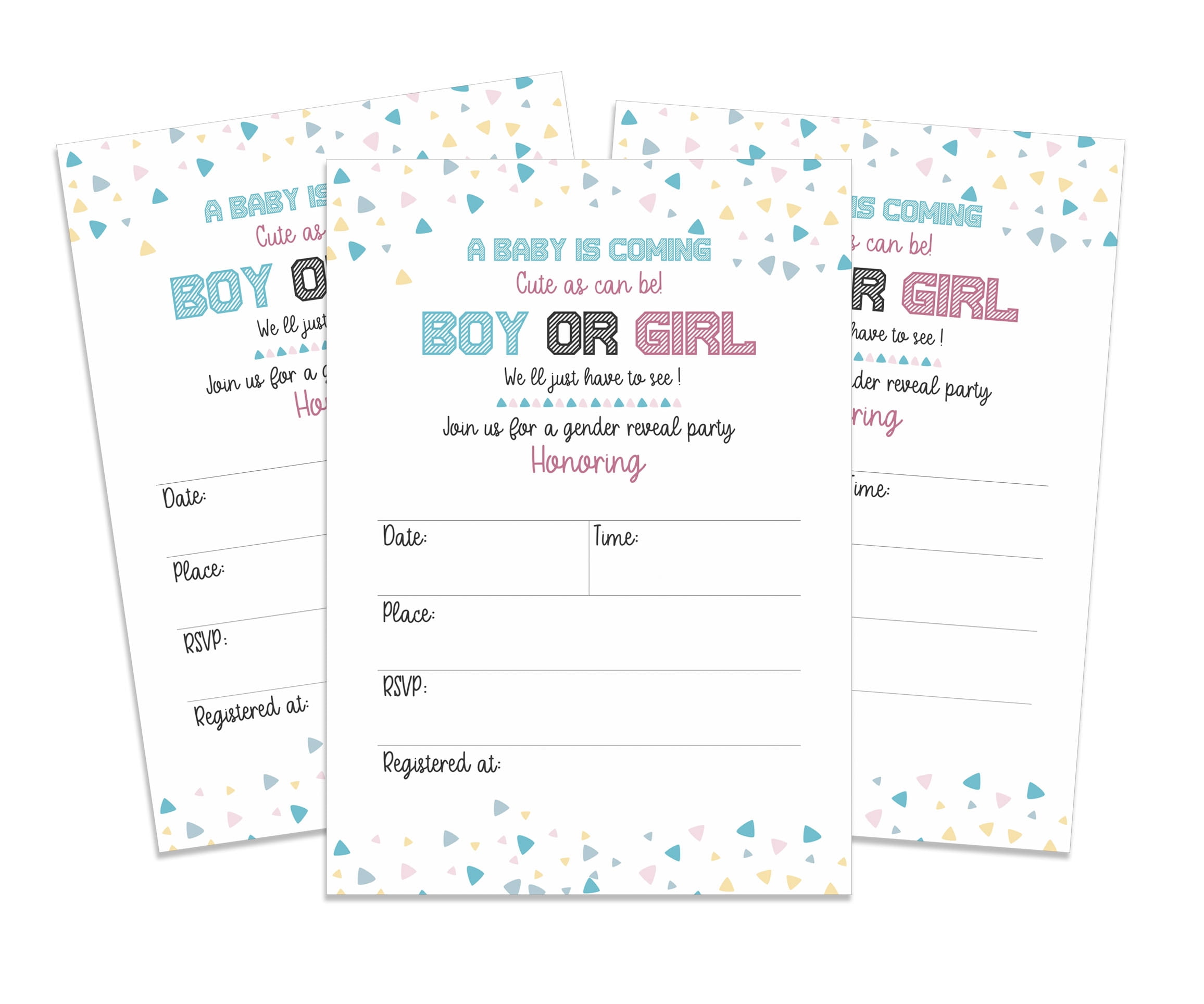 Inkdotpot 30 Fill In StyleBaby Shower Invitation Cards Gender Reveal Its a Boy Its a Girl Blank Invites