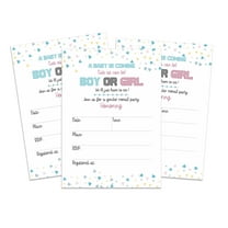 Inkdotpot 30 Fill In StyleBaby Shower Invitation Cards Gender Reveal Its a Boy Its a Girl Blank Invites