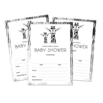 Inkdotpot 30 Fill In StyleBaby Shower Invitation Cards Giraffe Jungle Animals Blank Invites
