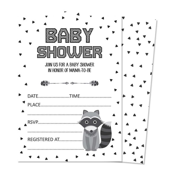 Inkdotpot 30 Fill In StyleBaby Shower Invitation Cards Jungle Animals Gender Neutral Blank Invites