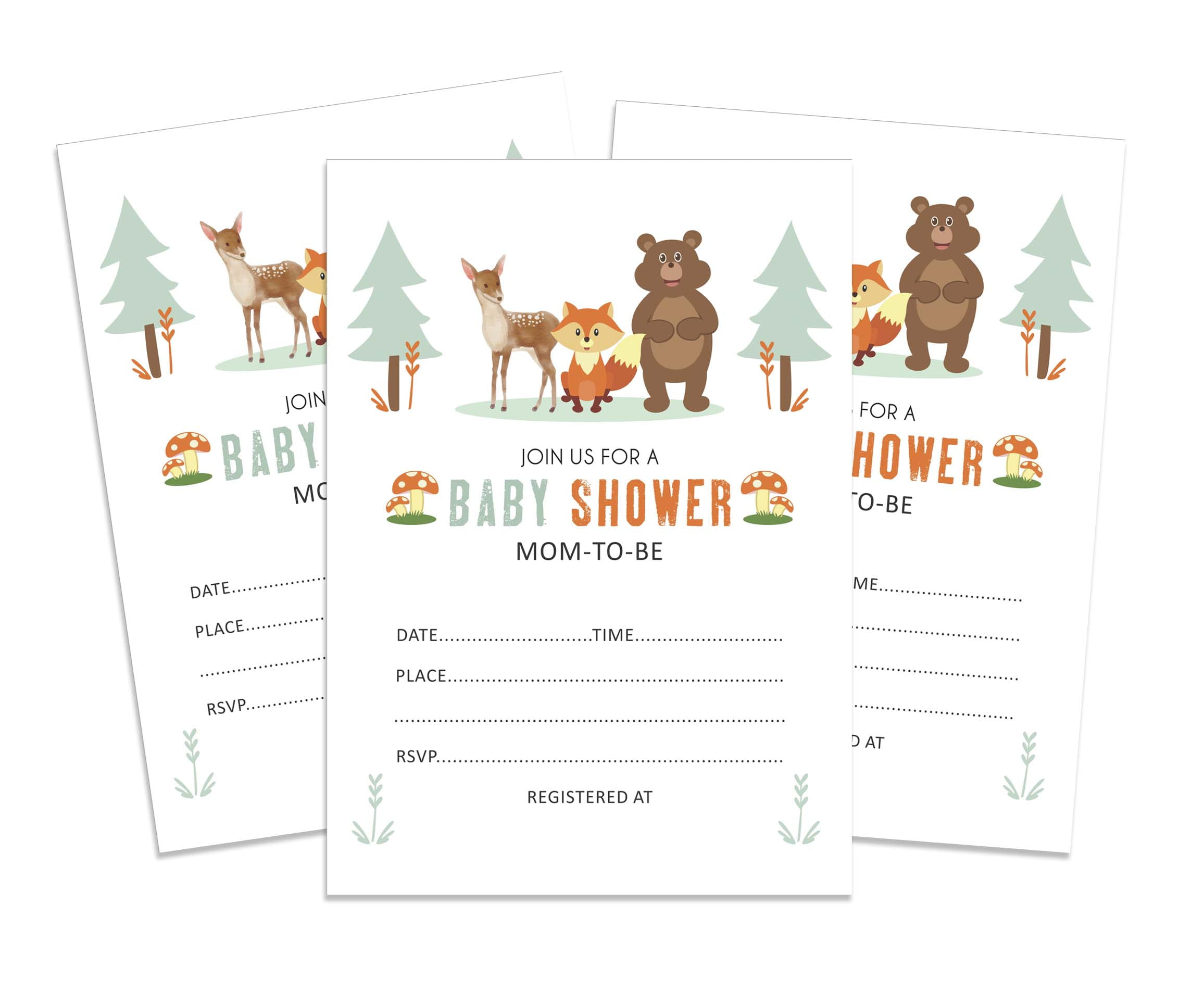 Inkdotpot 30 Fill In StyleBaby Shower Invitation Cards Jungle Animals Gender Neutral Blank Invites