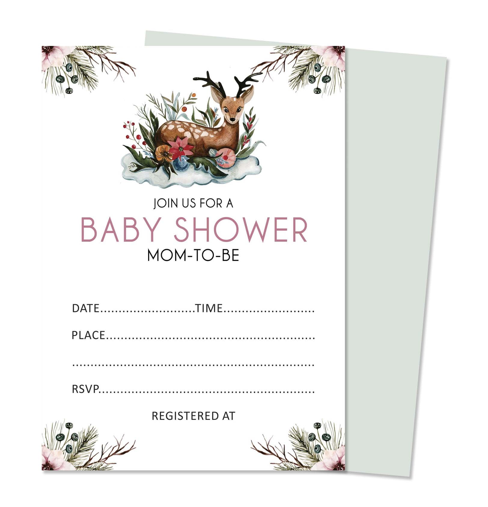 Inkdotpot 30 Fill In StyleBaby Shower Invitation Cards Jungle Animals Gender Neutral Blank Invites