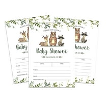 Inkdotpot 30 Fill In StyleBaby Shower Invitation Cards Jungle Animals Gender Neutral Blank Invites