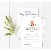 Inkdotpot 30 Fill In StyleBaby Shower Invitation Cards Jungle Animals Gender Neutral Blank Invites