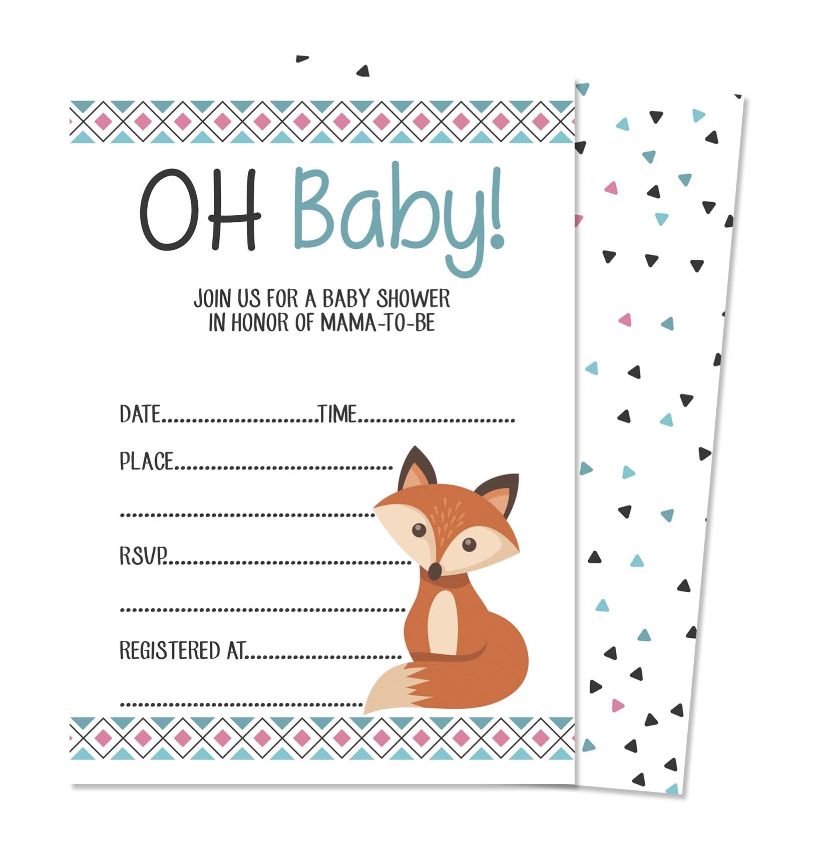 Inkdotpot 30 Jungle Animals Baby Shower Invitation Cards Fill In Blank Invites