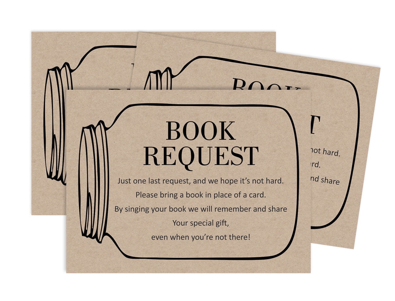Inkdotpot 30 Kraft Books For Baby Shower Request Cards Bring A Book Instead Of A Card Gender Neutral Mason Jar Baby Shower Invitations Inserts Games