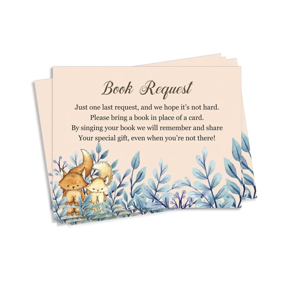 Inkdotpot 30AnimalsBaby Shower Book Request Cards-Bring A Book Instead Of A Card-Baby Shower Invitations Inserts Games