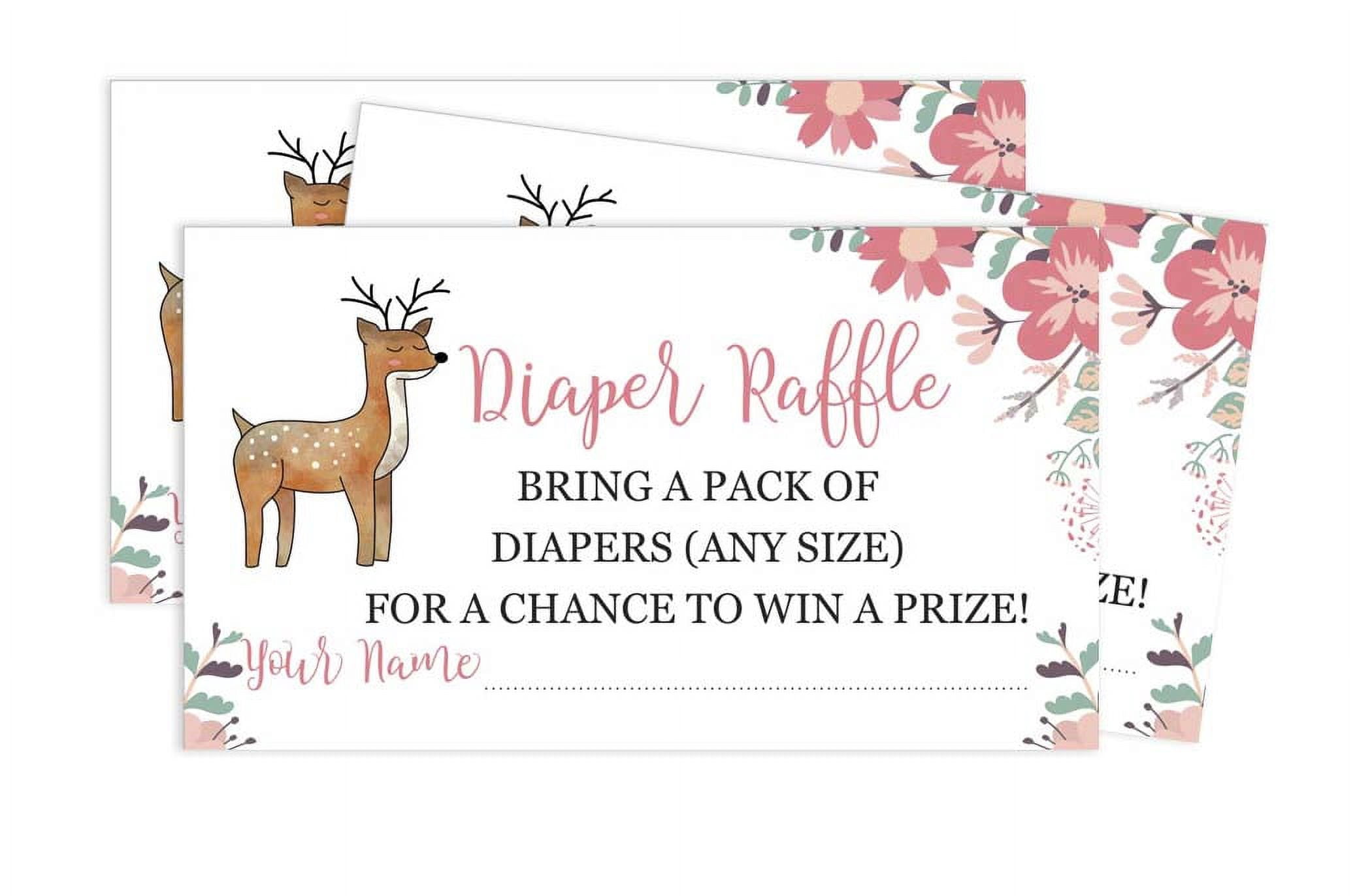 Inkdotpot 30AnimalsBaby ShowerDiaper Raffle Ticket-Lottery Insert Cards-Supplies Games For Baby Shower Party-Bring A Pack Of Diapers To Win Favors-Gifts-And Prizes