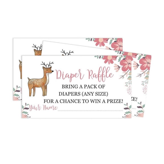 Inkdotpot 30AnimalsBaby ShowerDiaper Raffle Ticket-Lottery Insert Cards-Supplies Games For Baby Shower Party-Bring A Pack Of Diapers To Win Favors-Gifts-And Prizes