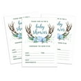thumbnail image 1 of Inkdotpot 30Antler (Boy) Jungle Animals Baby Shower Invitation Cards Fill In Blank Invites, 1 of 7