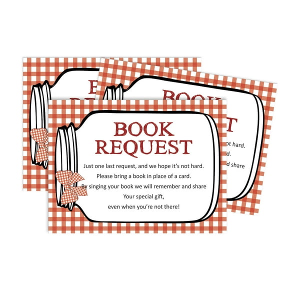 Inkdotpot 30BBQ Gender Neutral Baby Shower Book Request Cards Bring A Book Instead Of A Card Baby Shower Invitations Inserts Games