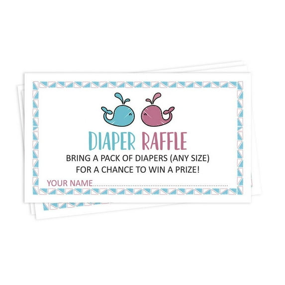 Inkdotpot 30Baby ShowerDiaper Raffle Ticket Lottery Insert Cards Supplies Games For Baby Shower Party Gender Reveal Bring A Pack Of Diapers To Win Favors Gifts And Prizes