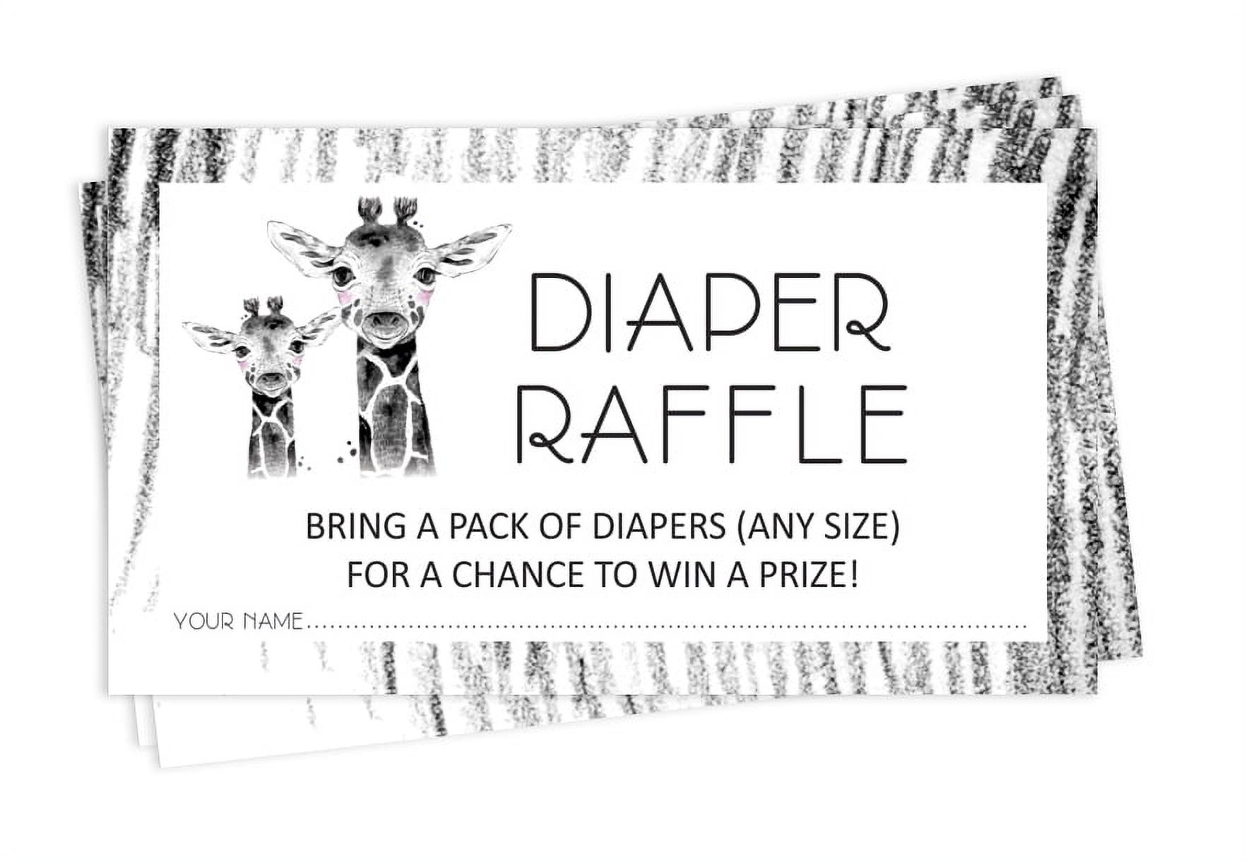 Inkdotpot 30Baby ShowerDiaper Raffle Ticket Lottery Insert Cards Supplies Games For Baby Shower Party Giraffe Jungle Animals Bring A Pack Of Diapers To Win Favors Gifts And Prizes