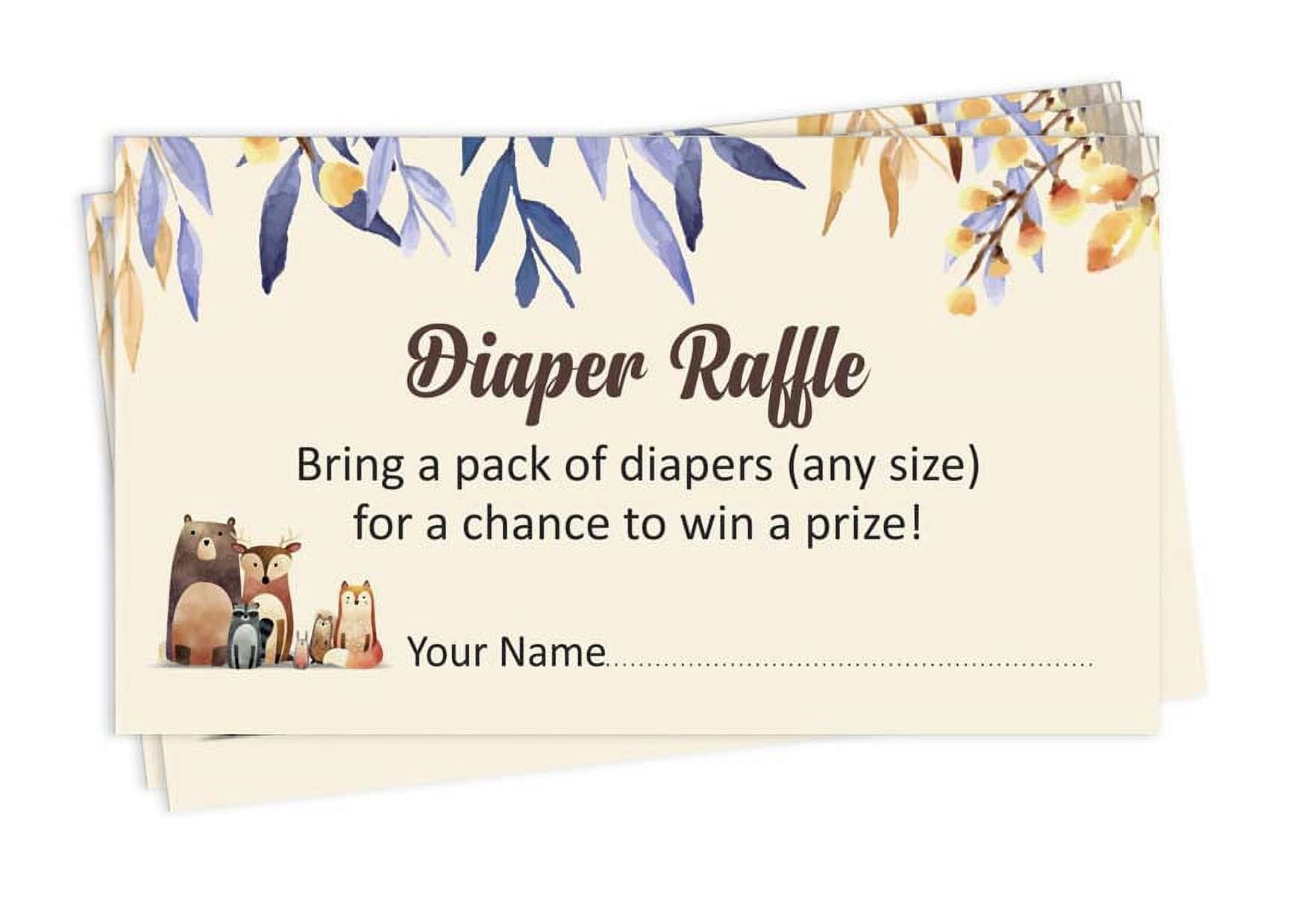 Inkdotpot 30Baby ShowerDiaper Raffle Ticket Lottery Insert Cards Supplies Games For Baby Shower Party Jungle Animals Bring A Pack Of Diapers To Win Favors Gifts And Prizes