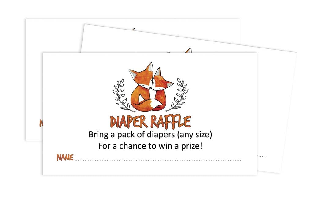 Inkdotpot 30Baby ShowerDiaper Raffle Ticket Lottery Insert Cards Supplies Games For Baby Shower Party Jungle Animals Bring A Pack Of Diapers To Win Favors Gifts And Prizes
