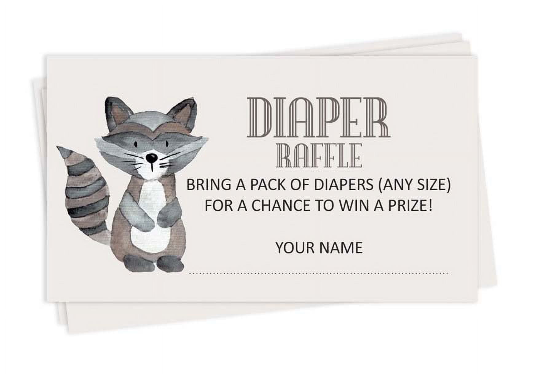 Inkdotpot 30Baby ShowerDiaper Raffle Ticket Lottery Insert Cards Supplies Games For Baby Shower Party Jungle Animals Bring A Pack Of Diapers To Win Favors Gifts And Prizes