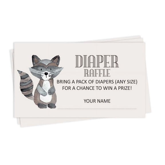Inkdotpot 30Baby ShowerDiaper Raffle Ticket Lottery Insert Cards Supplies Games For Baby Shower Party Jungle Animals Bring A Pack Of Diapers To Win Favors Gifts And Prizes