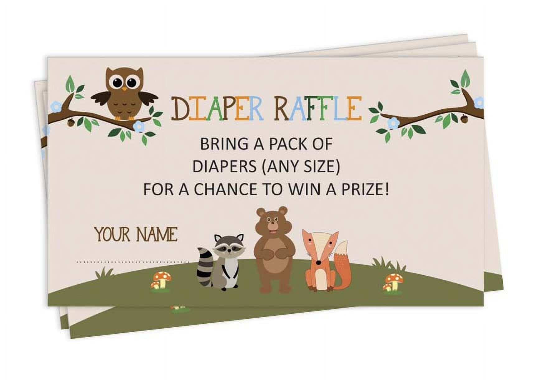 Inkdotpot 30Baby ShowerDiaper Raffle Ticket Lottery Insert Cards Supplies Games For Baby Shower Party Jungle Animals Bring A Pack Of Diapers To Win Favors Gifts And Prizes