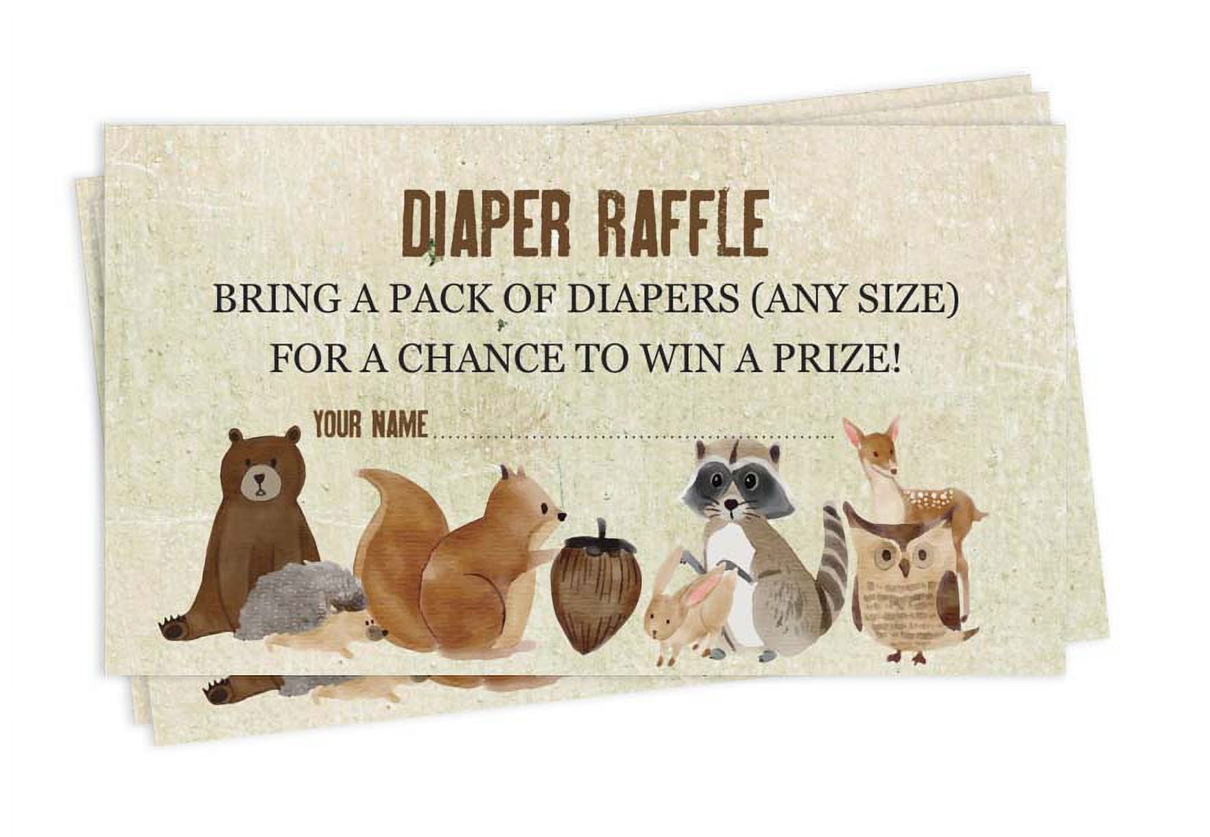 Inkdotpot 30Baby ShowerDiaper Raffle Ticket Lottery Insert Cards Supplies Games For Baby Shower Party Jungle Animals Bring A Pack Of Diapers To Win Favors Gifts And Prizes