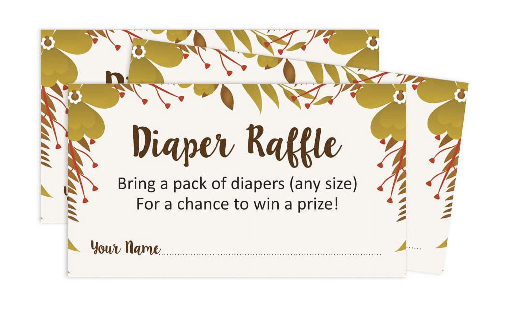 Inkdotpot 30Baby ShowerDiaper Raffle Ticket Lottery Insert Cards Supplies Games For Baby Shower Party Jungle Animals Bring A Pack Of Diapers To Win Favors Gifts And Prizes