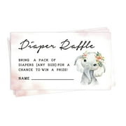 Inkdotpot 30Baby ShowerDiaper Raffle Ticket Lottery Insert Cards Supplies Games For Baby Shower Party Baby Elephant Girl Jungle Animals Bring A Pack Of Diapers To Win Favors Gifts And Prizes
