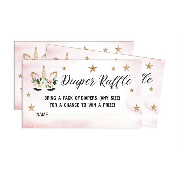 Inkdotpot 30Baby ShowerDiaper Raffle Ticket Lottery Insert Cards Supplies Games For Baby Shower Party Gender Reveal Bring A Pack Of Diapers To Win Favors Gifts And Prizes