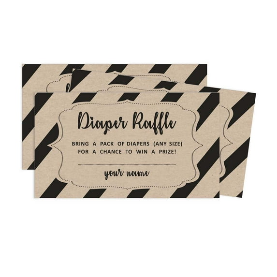 Inkdotpot 30Bear Jungle Animals Baby ShowerRustic Diaper Raffle Ticket Lottery Insert Cards Supplies Games For Baby Shower Party Bring A Pack Of Diapers To Win Favors Gifts And Prizes
